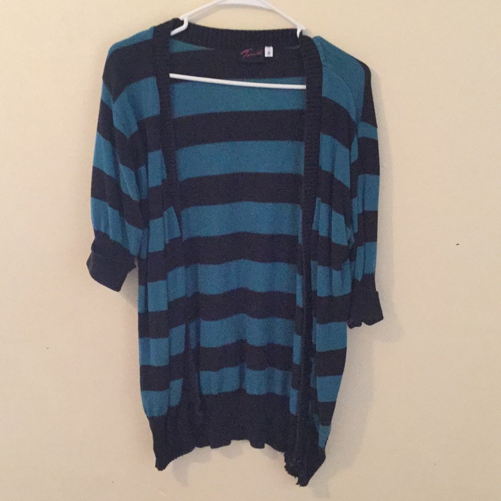 Torrid blue and black cardigan